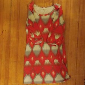 Fall Red Aztec Maternity Tunic Pink Blush Medium